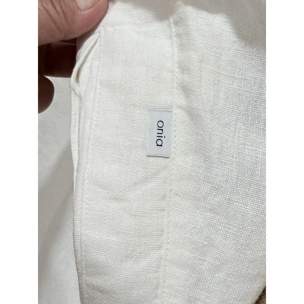 Onia White Linen Drawstring Chinos